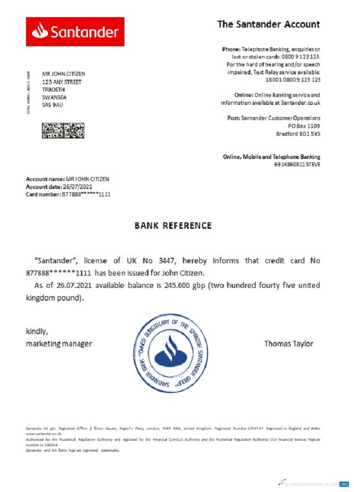 Download United Kingdom Santander reference Photoshop template